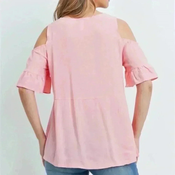Cold Shoulder Top blouse - Blush - Picture 3 of 6